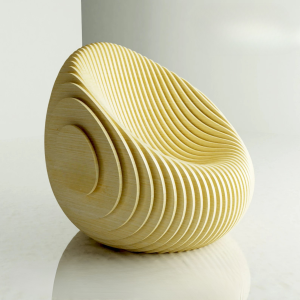 Elegant Wooden Parametric Armchair for Modern Living Spaces