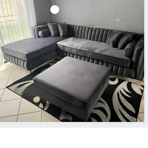L-Shaped Couch Set - Black
