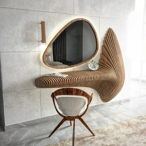 Parametric Wavy Wooden Wall Decor