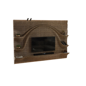 Parametric Wavy Wooden TV Unit