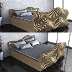 CNC Crafted Parametric Bed Frame - Modern Elegance for Your Bedroom