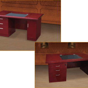 Elegant Mahogany Veneer Desk for Timeless Office Style