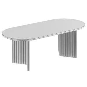 Elegant Fluted Base Oval Dining Table - 1.8m for Stylish Gatherings