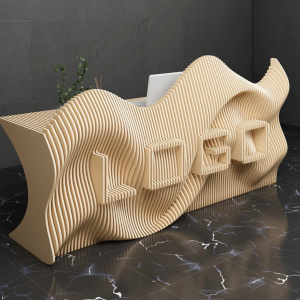 Elegant Front Desk with Customized Logo and Name