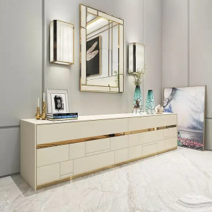 Stylish Multi-Color Cupboard with Mirror for Console & Decor