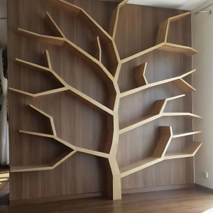 Artistic 3D Geometric Tree Pattern Wall Shelf Panels