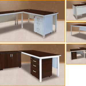 Sleek Modern Desk with Stylish White Square Tub Legs