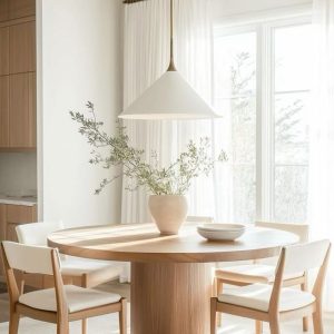 Solé Round Dining Table Set with 4 Stylish Chairs