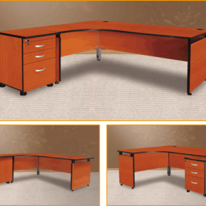 Stylish L-Shaped Office Desk with Sturdy Steel Legs