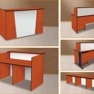 Elegant White Reception Unit for Modern Offices