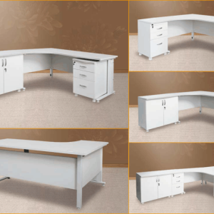 Chic Modern Cluster Desk with Sleek Metal Legs for Stylish Workspaces