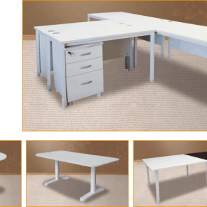 Sleek Modern Desk with Stylish White Square Tub Legs