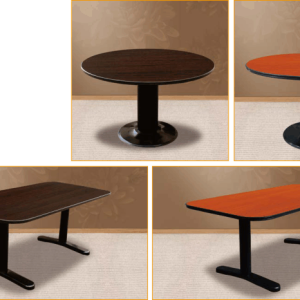 Modern Round Conference Table with Sturdy Metal Legs