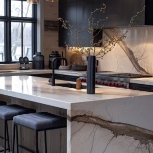 Marble Waterfall Island Counter