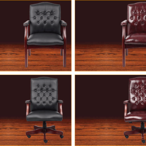 Sleek Black PU Leather Visitor Chair