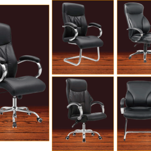 Stylish High Black PU Leather Chair for Modern Spaces