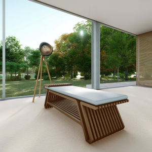 Versatile Parametric Bench for Poolside, Patio, and Photoshoots