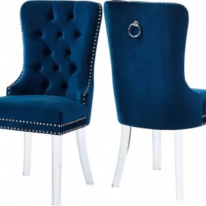 Dining Room High Chairs with Velvet Fabric Dining Chairs