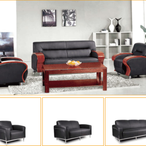 Classic Genuine Leather Couch for Sophisticated Offices