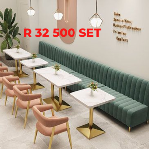 Luxury Velvet Banquette Dining Set