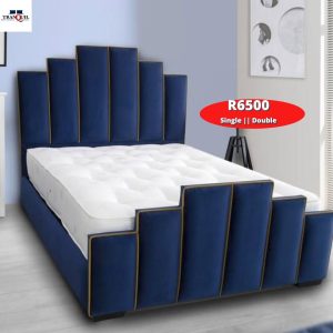 Luxurious Monarch's Bed Set with Elegant Headboard and Base