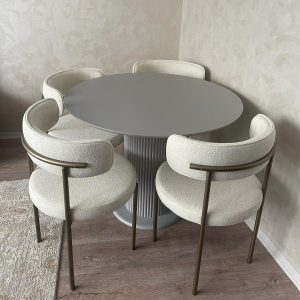 Wooden round or Oval dining table with chairs - Boston