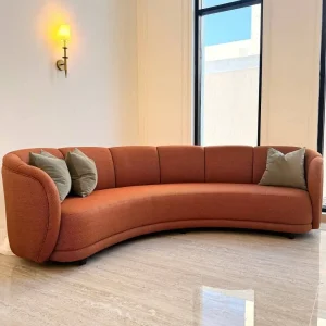 Vibrant Curved Multi-Color Sofa - Stylish Living Room Centerpiece