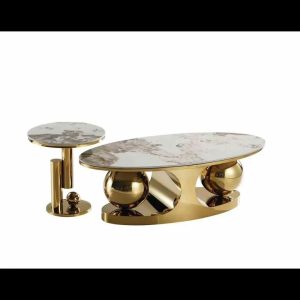 Elegant Marble Top Coffee Table – Small and Large Sizes Available