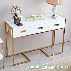 The Vienna White & Gold Console Table