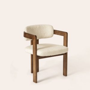Chic Bouclé Barrel Armchair for Stylish Comfort and Elegance